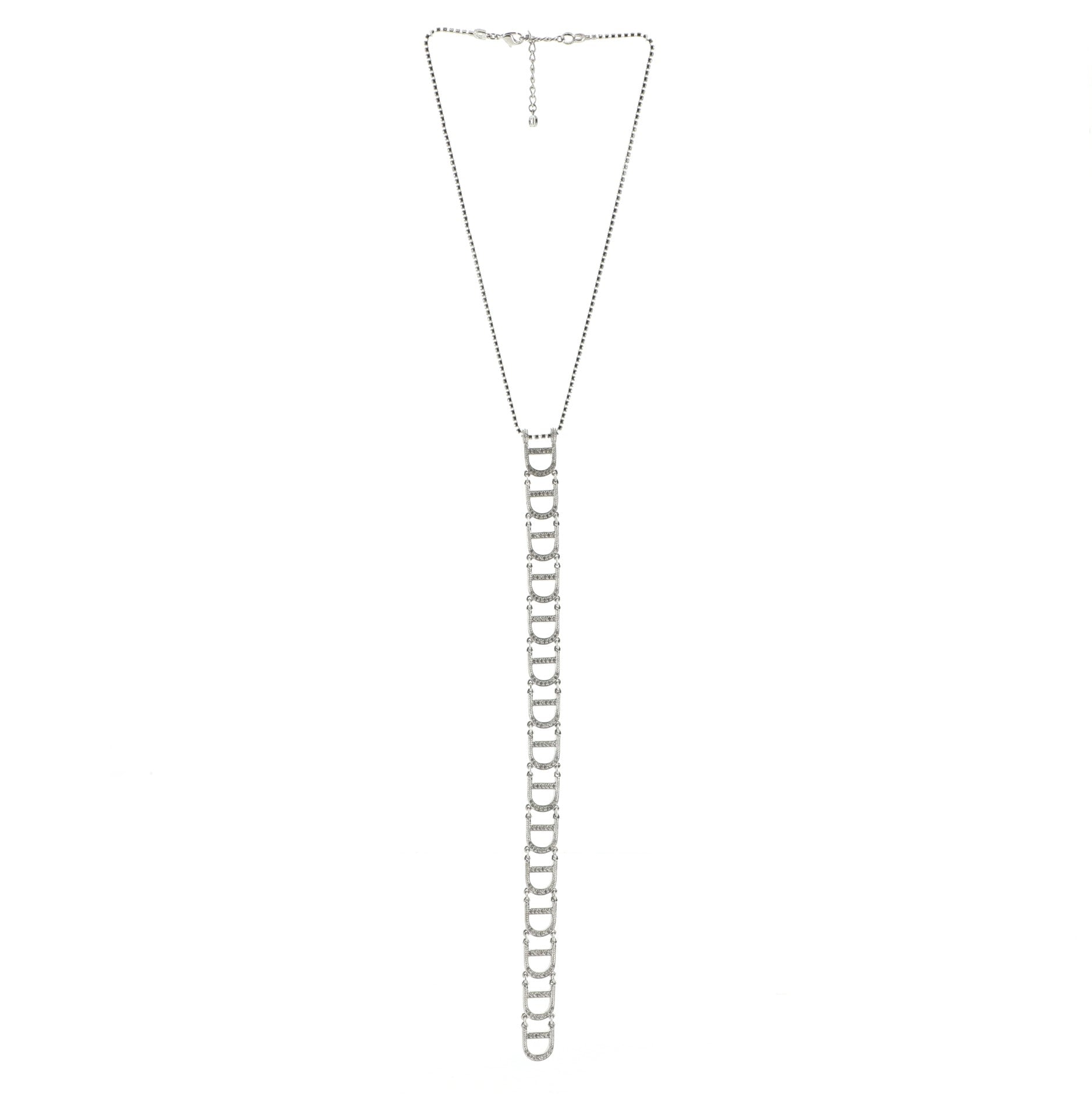 D Choker Metal and Crystal Necklace