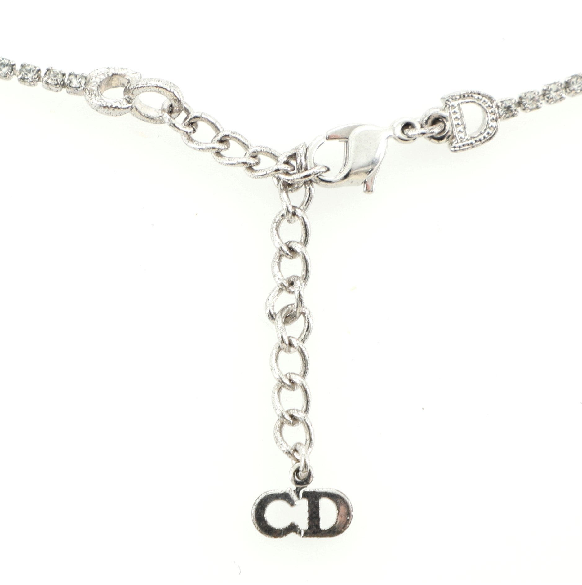 D Choker Metal and Crystal Necklace