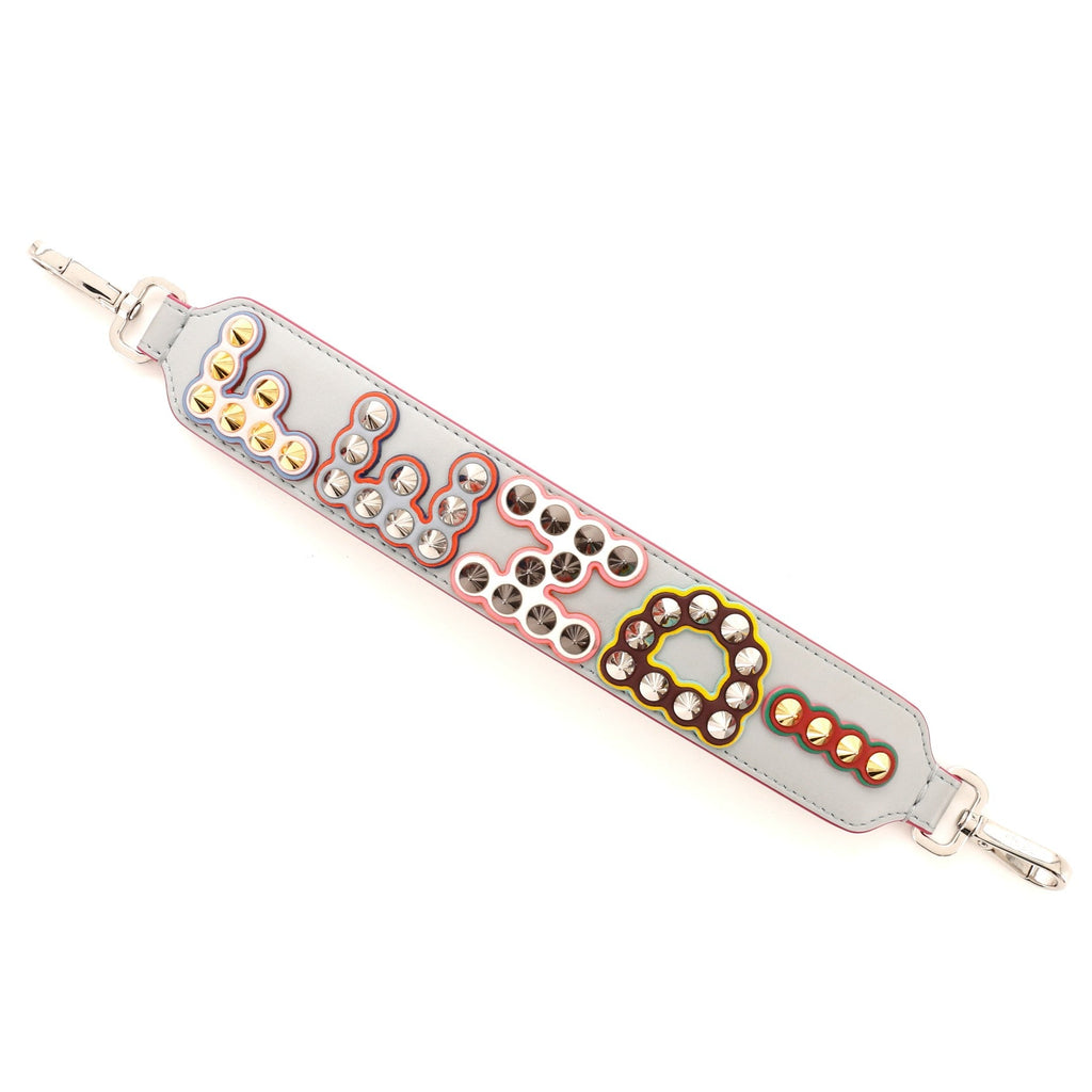 Logo Mini Strap You Short Shoulder Strap Studded Leather