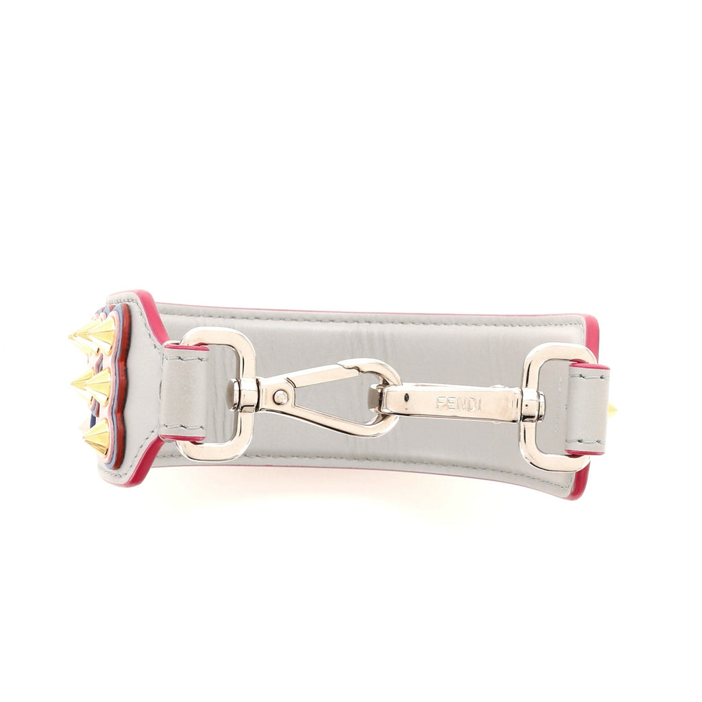 Logo Mini Strap You Short Shoulder Strap Studded Leather