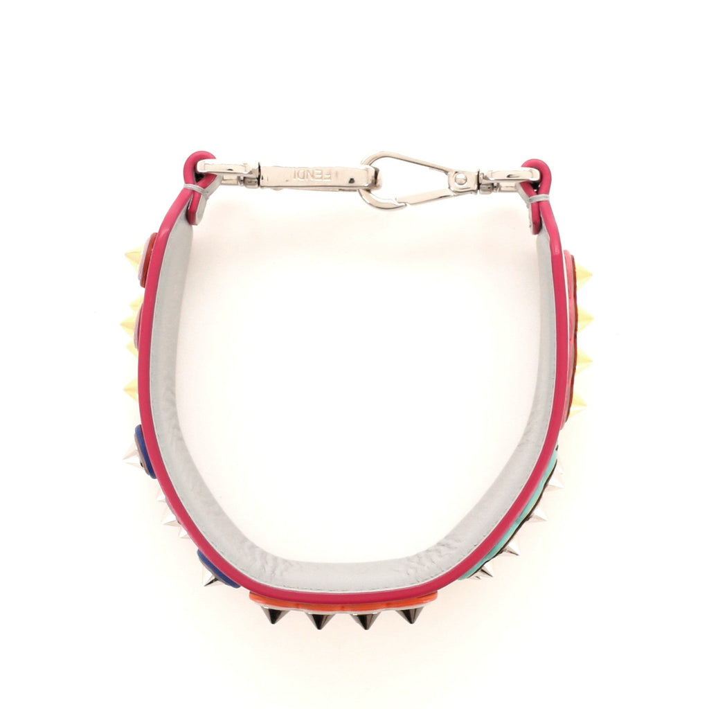 Logo Mini Strap You Short Shoulder Strap Studded Leather