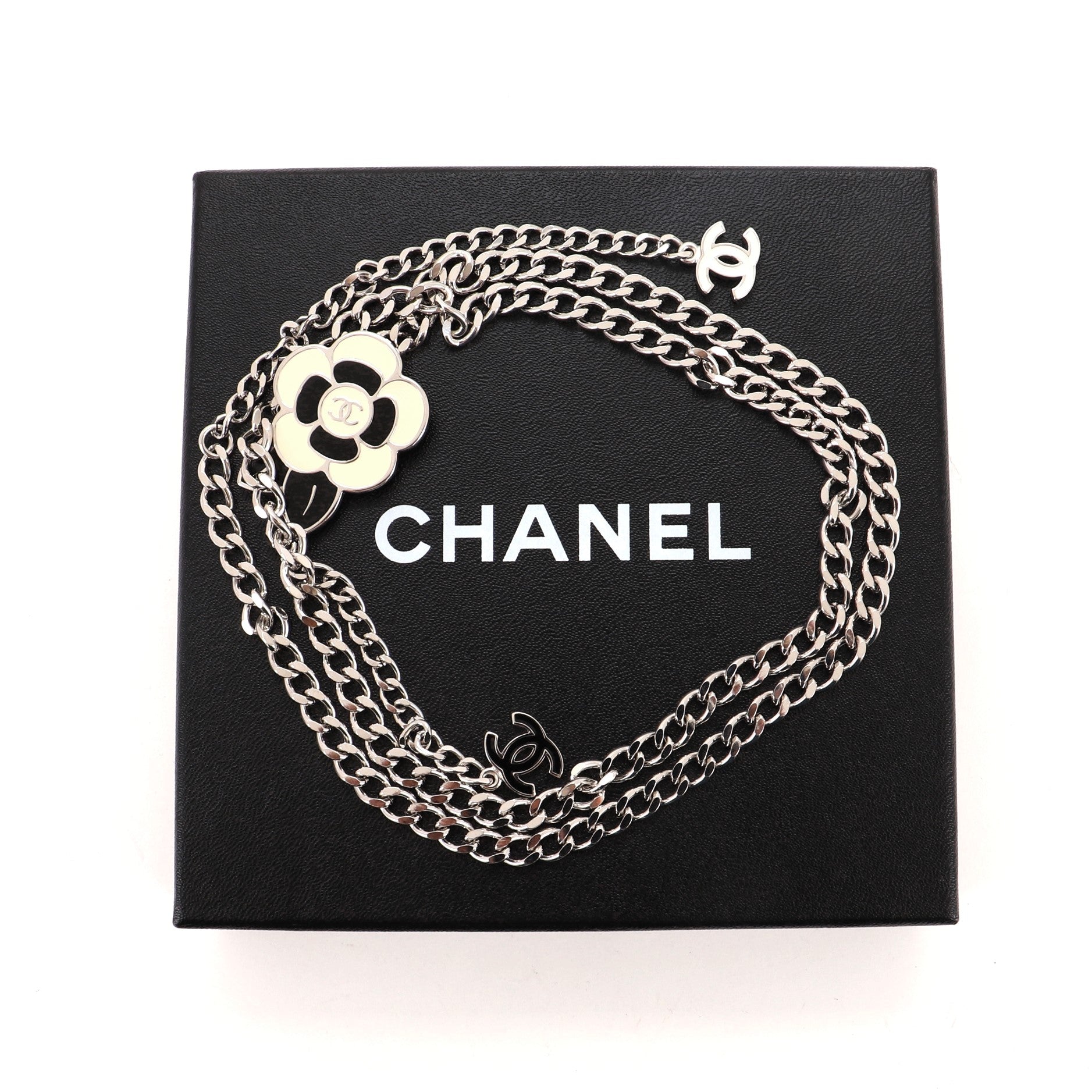 Camellia Chain Belt Metal with Enamel 110