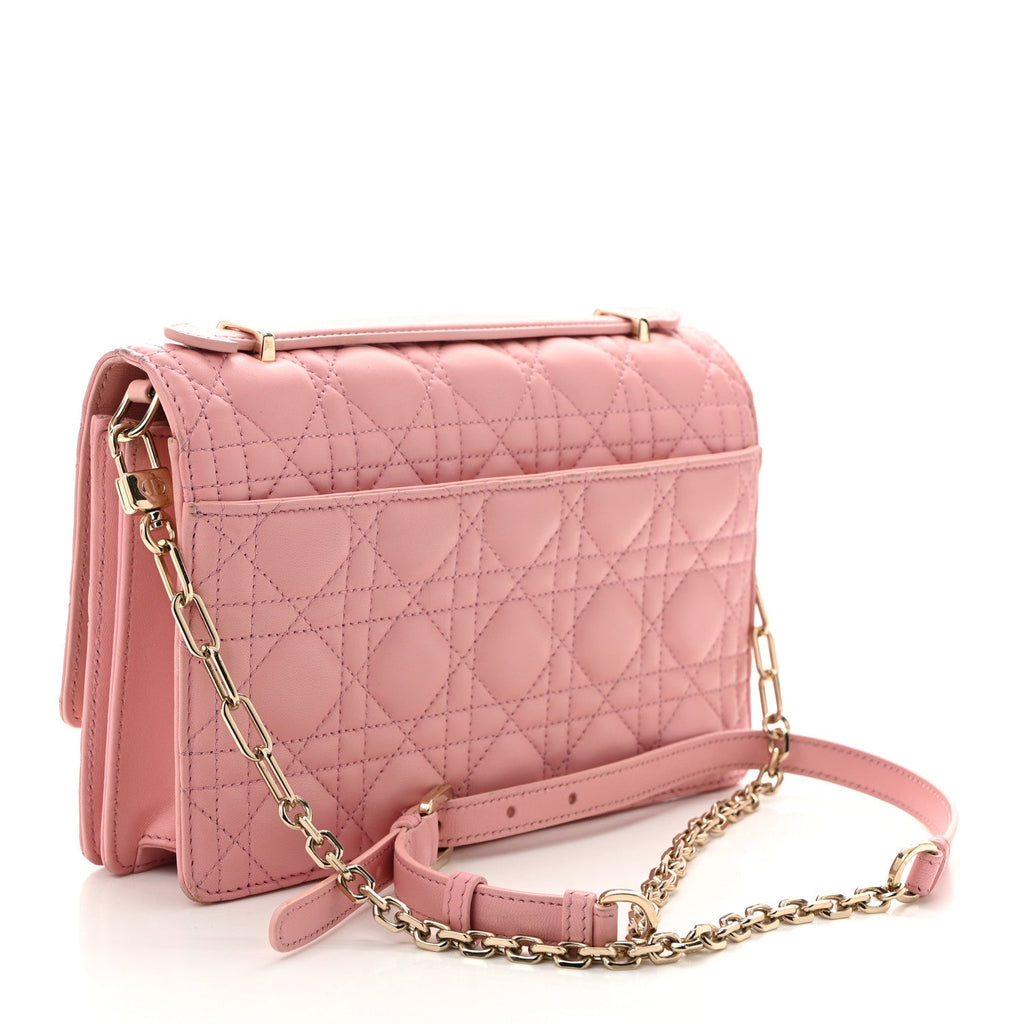 Lambskin Cannage My Dior Top Handle Bag Old Rose