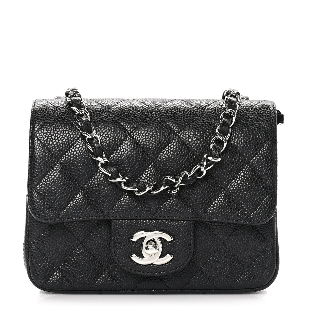 Caviar Quilted Mini Square Flap Black
