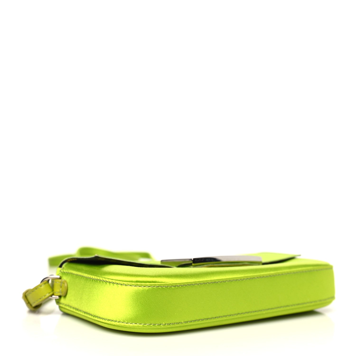 Silk Satin Phone Baguette Wasabi