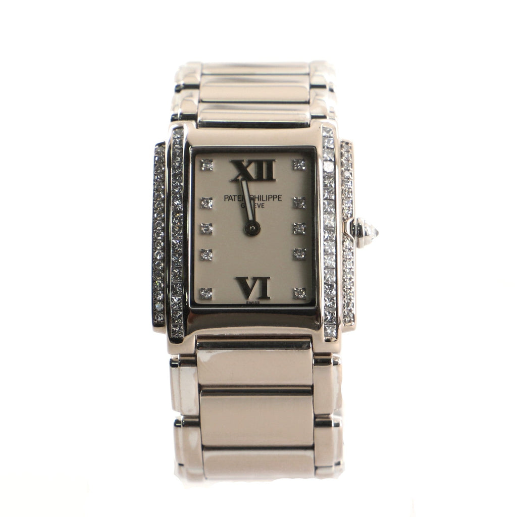 Twenty-4 Quartz Watch White Gold with Diamond Dial and Bezel 25