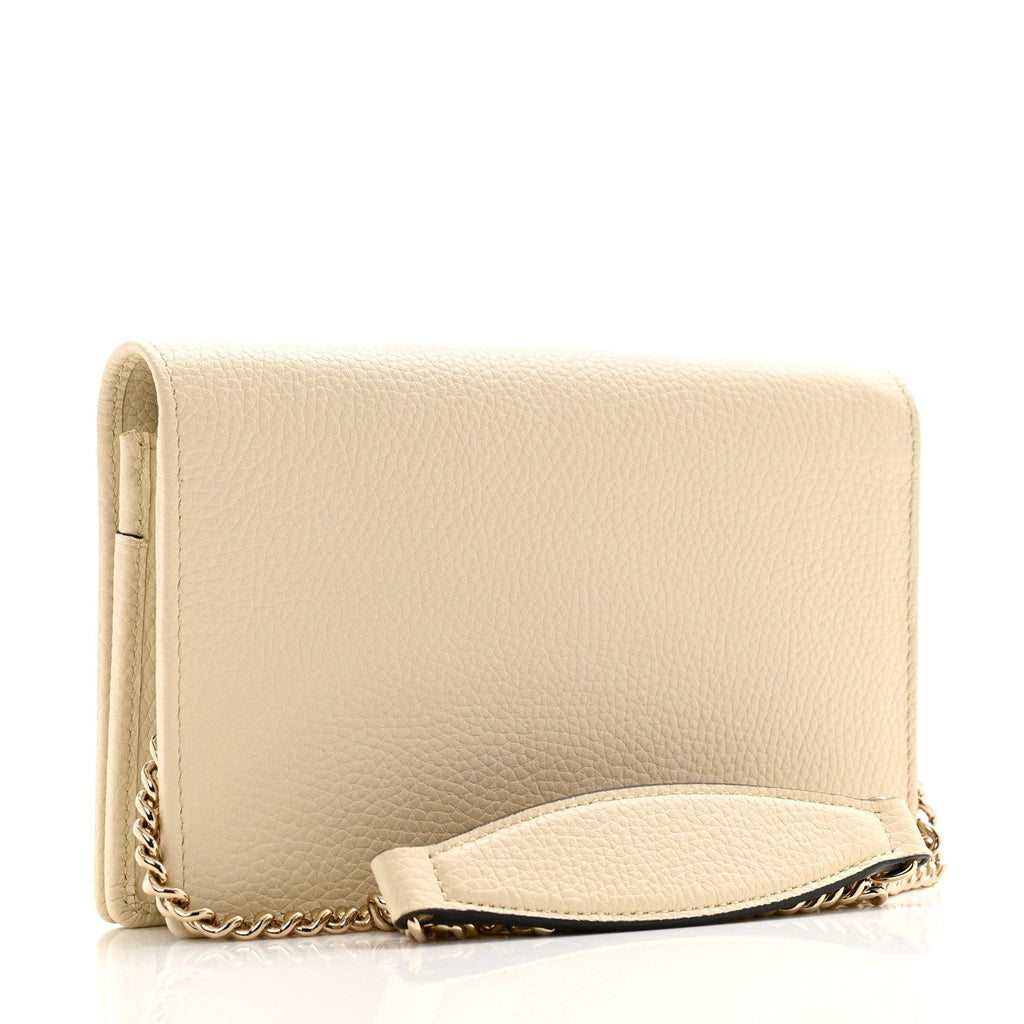 Pebbled Calfskin Soho Wallet on Chain Ivoire