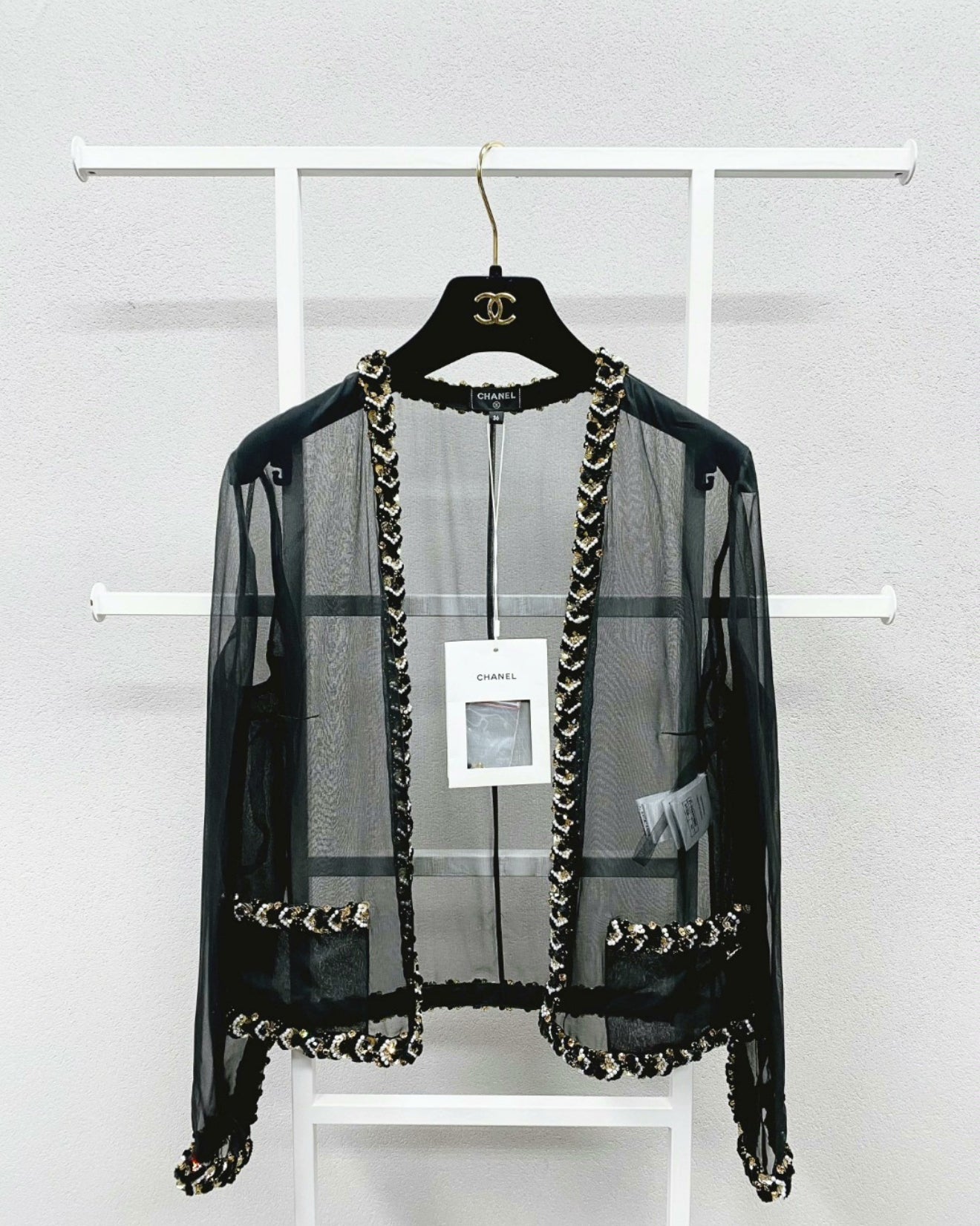 Chanel 21K black and silk organza Jacket and Dress