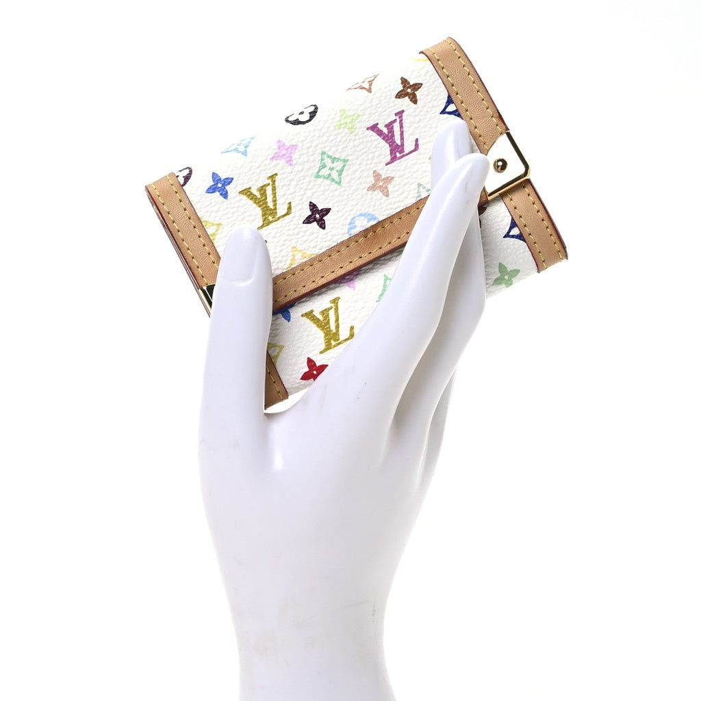 Monogram Multicolor Porte-Monnaie Plat Coin Purse White