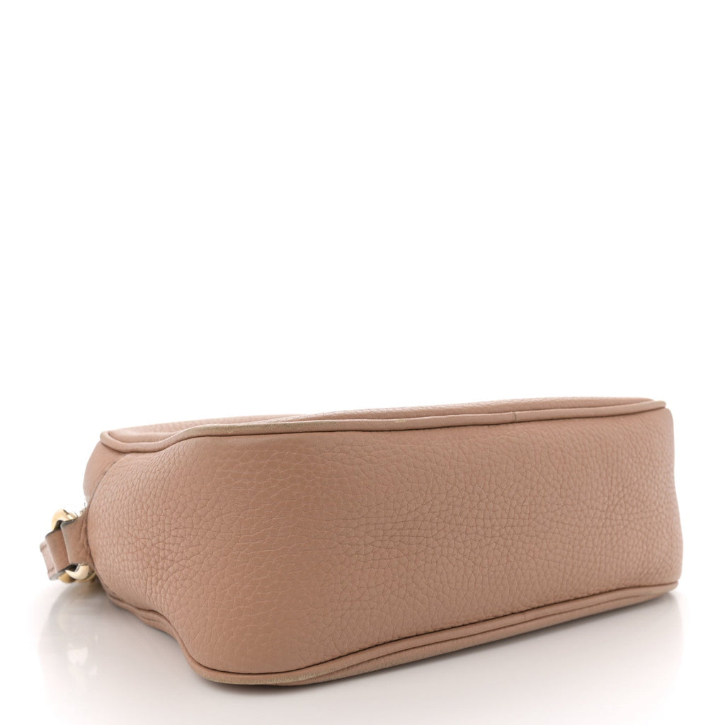 Pebbled Calfskin Small Soho Disco Bag Camelia
