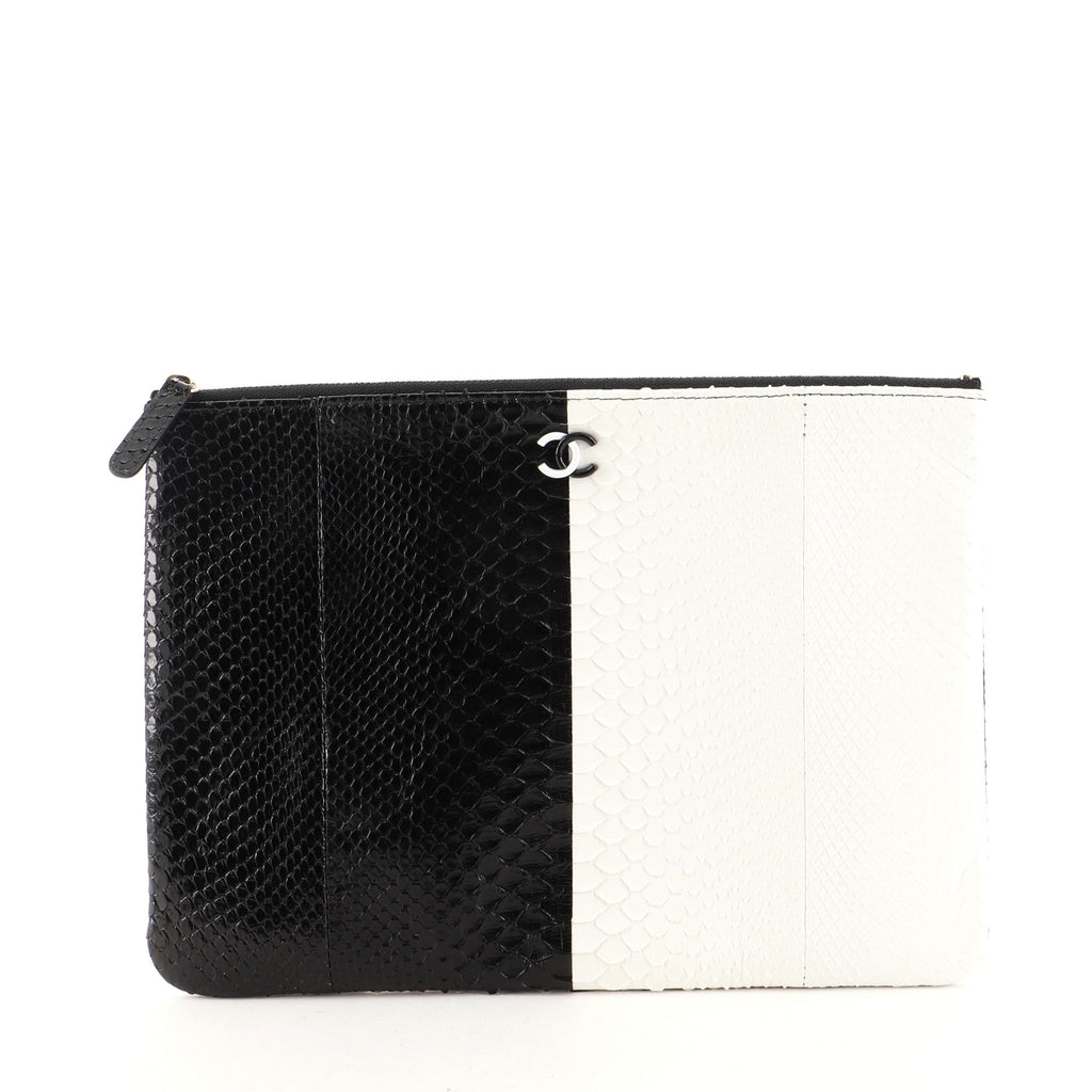 Bicolor O Case Clutch Python Medium