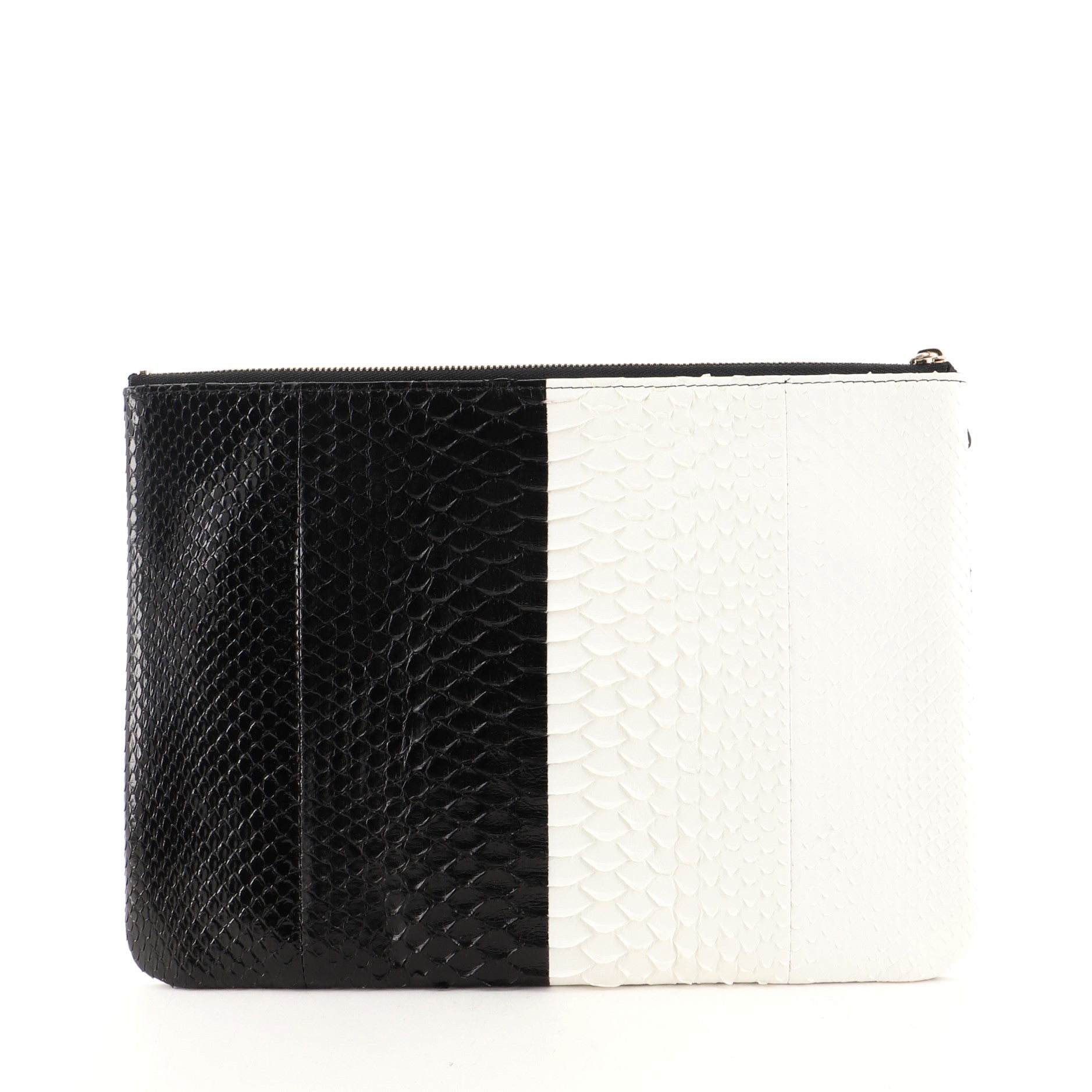 Bicolor O Case Clutch Python Medium