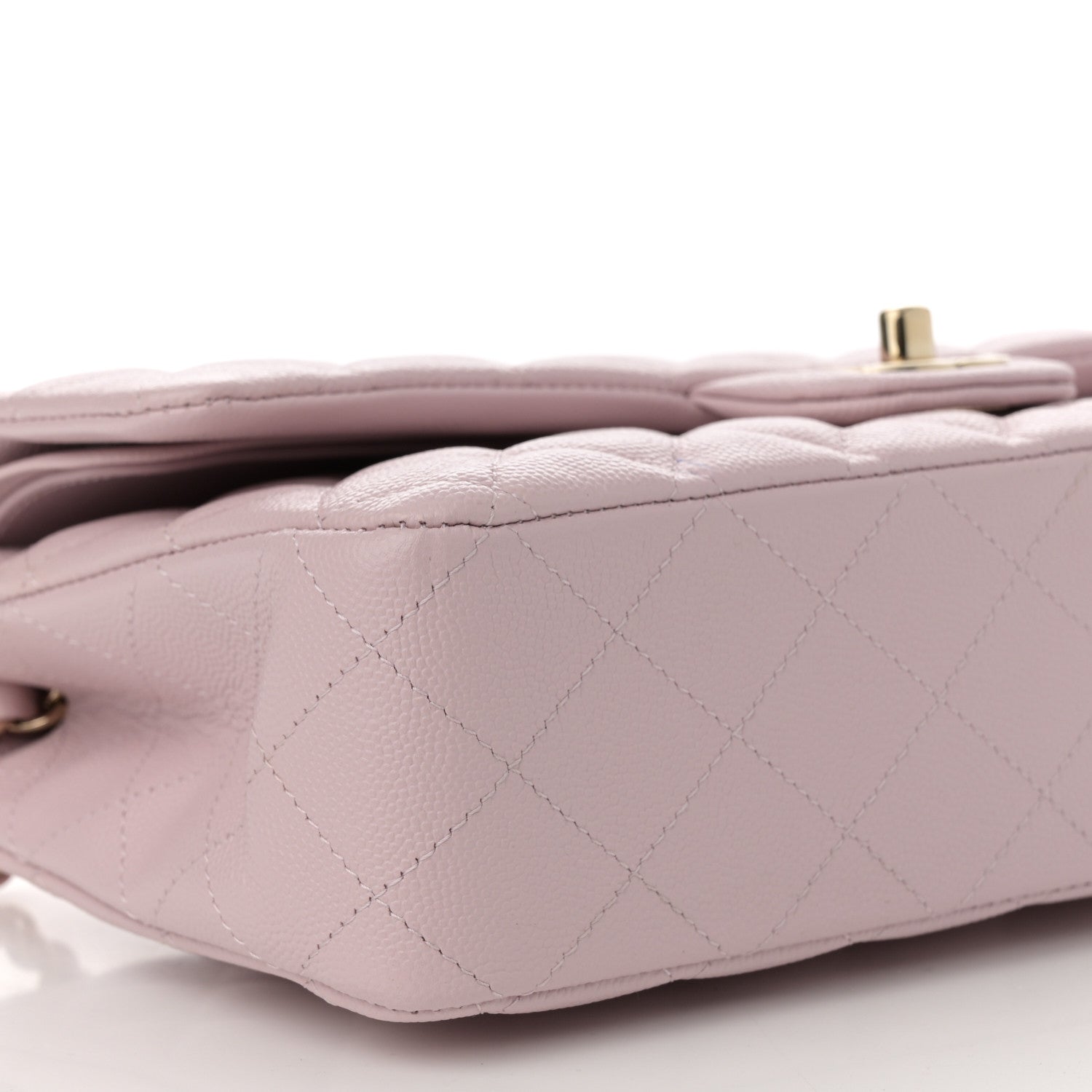 Caviar Quilted Medium Double Flap Light Pink