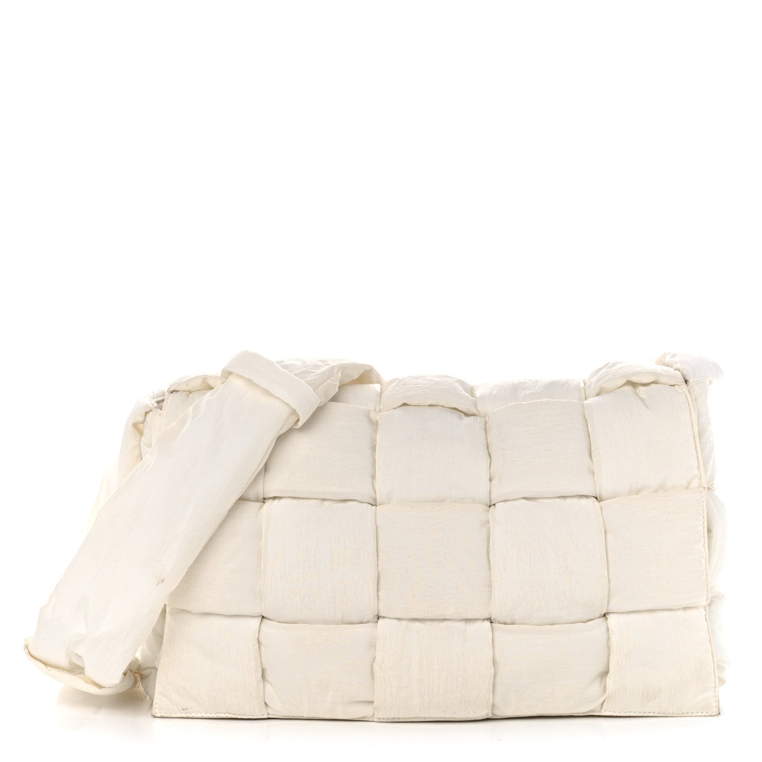 Nylon Intrecciato Padded Tech Maxi Cassette Bag White