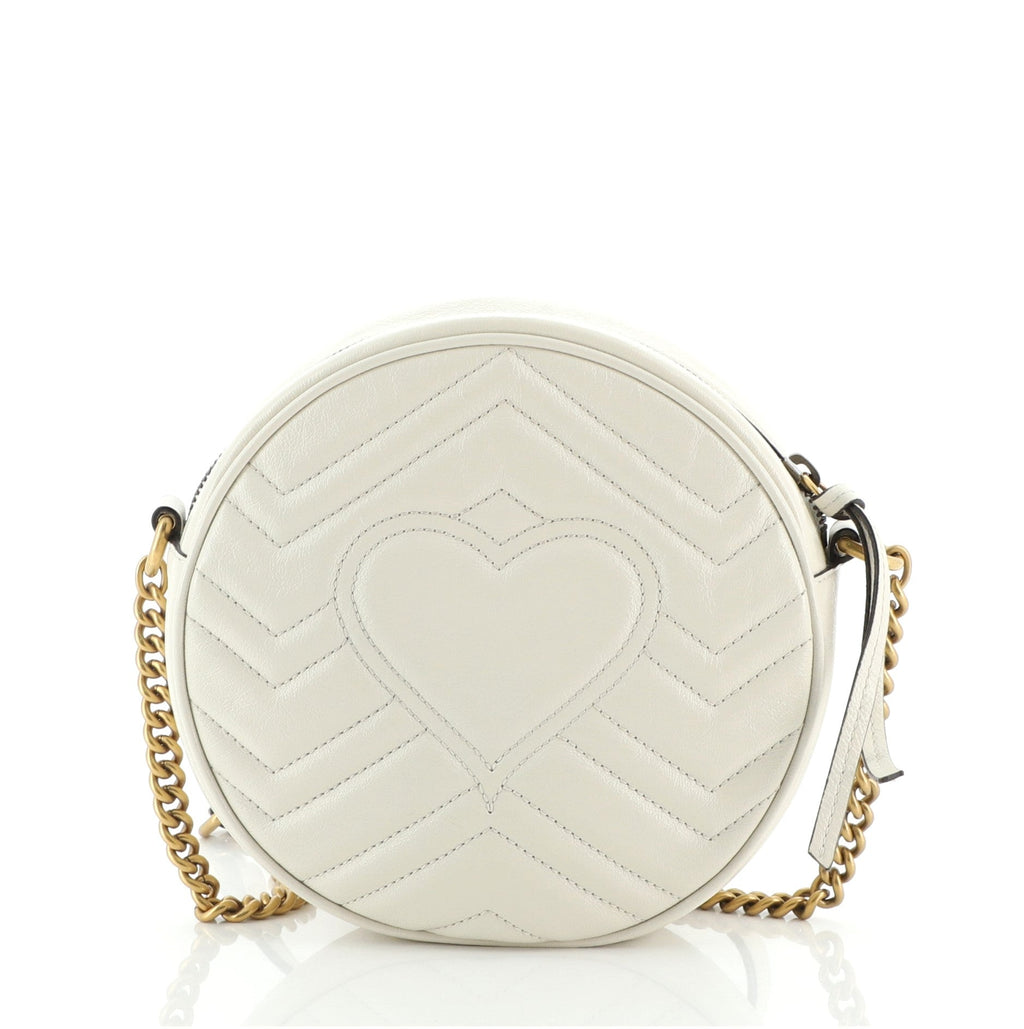 GG Marmont Round Shoulder Bag Matelasse Leather Mini