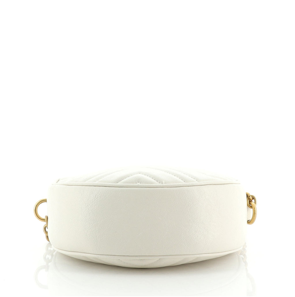 GG Marmont Round Shoulder Bag Matelasse Leather Mini