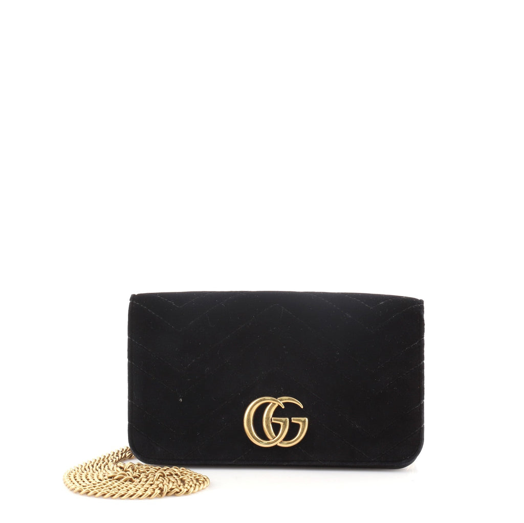 GG Marmont Chain Flap Bag Matelasse Velvet Mini