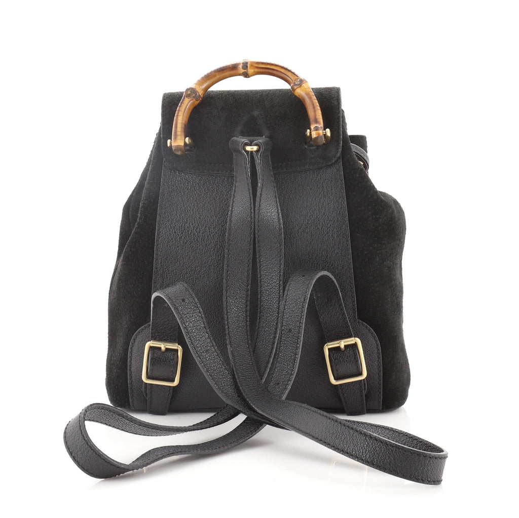 Vintage Bamboo Backpack Suede Mini