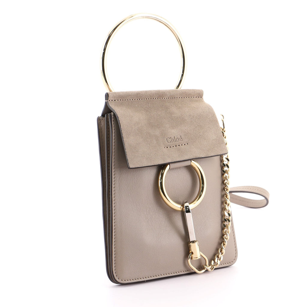 Faye Bracelet Crossbody Bag Leather and Suede Mini