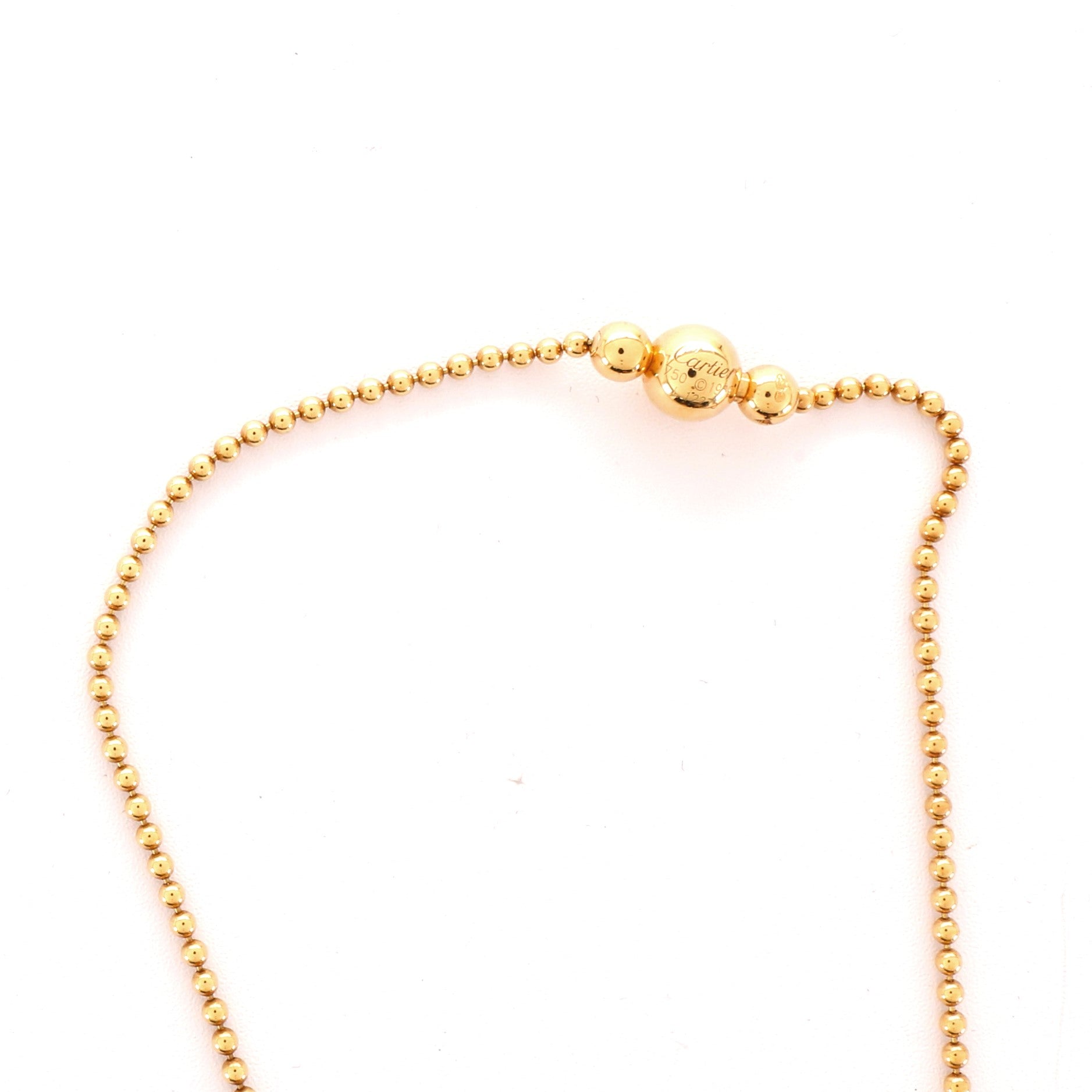 Vintage Perles de Diamants Necklace 18K Yellow Gold