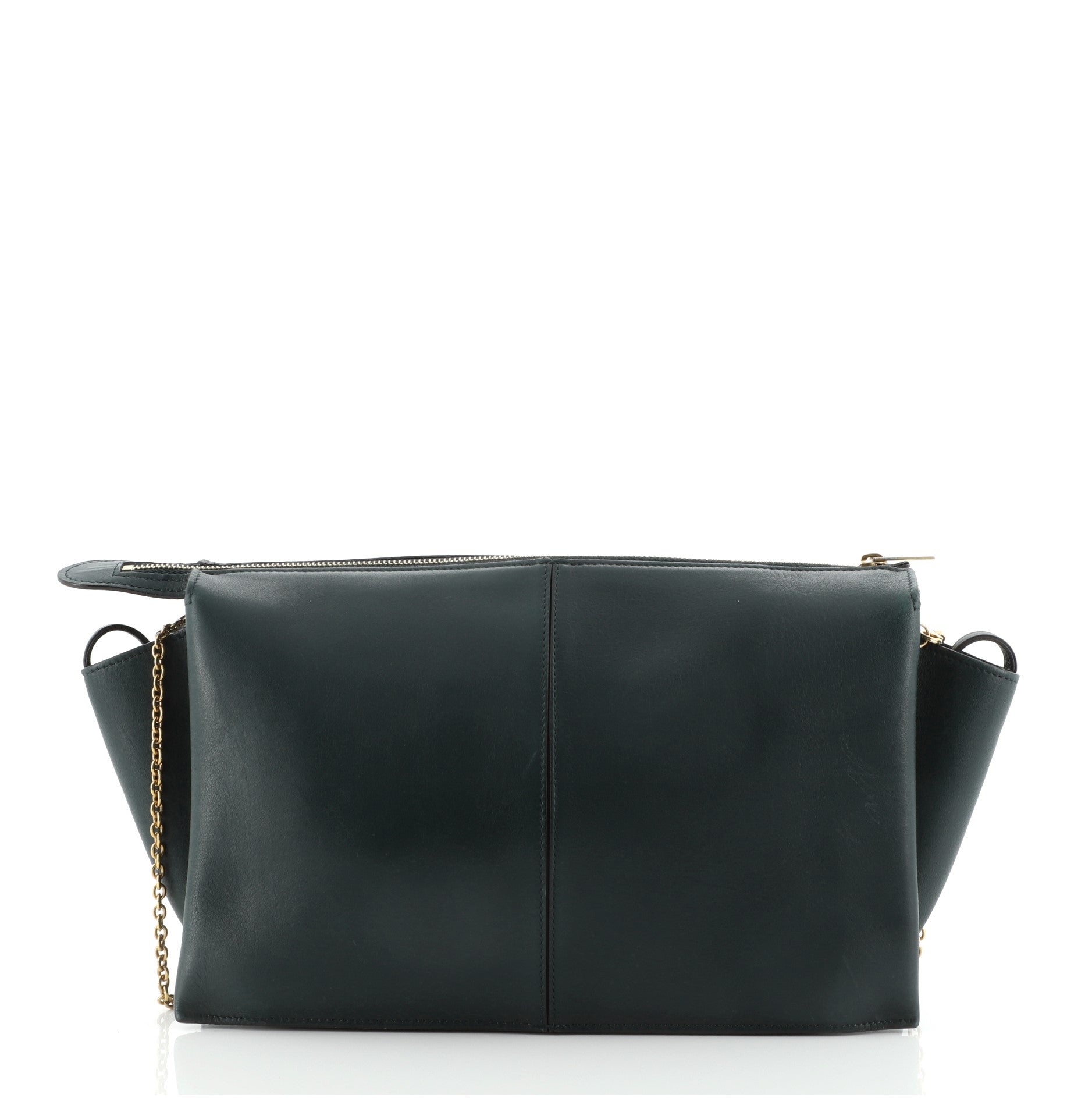 Tri-Fold Clutch on Chain Smooth Leather