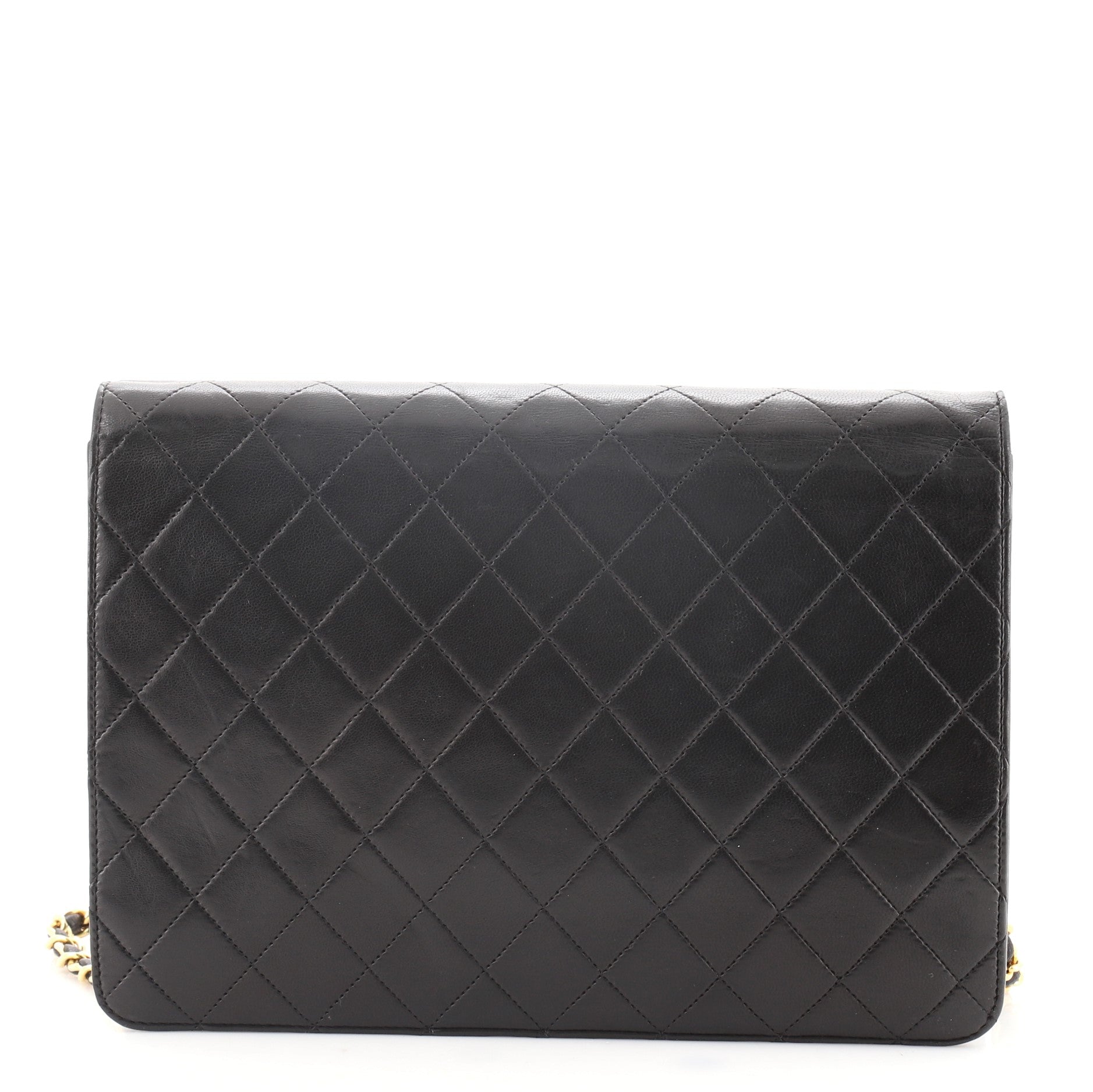 Vintage Clutch with Chain Quilted Leather Medium