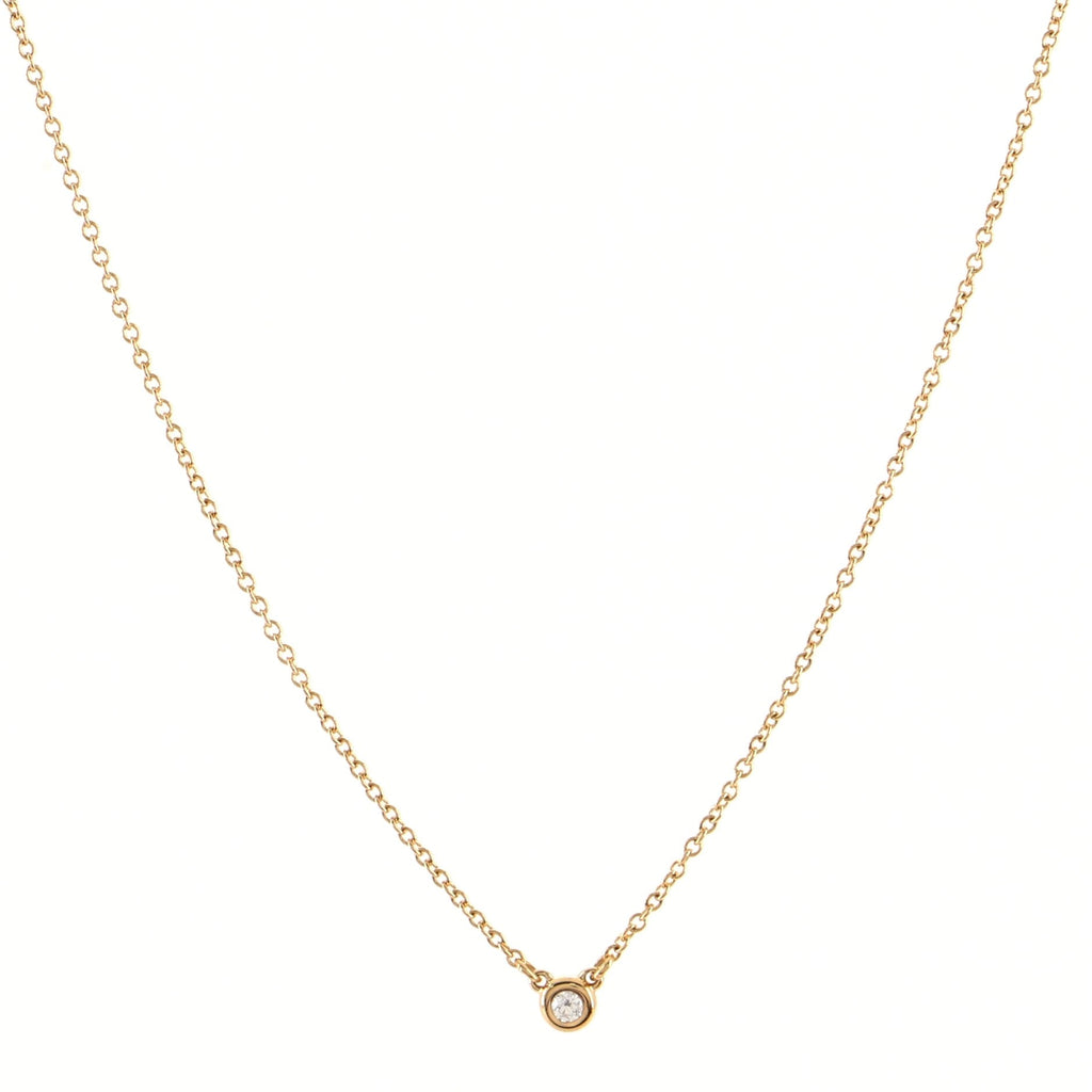 Elsa Peretti Diamonds By The Yard Necklace 18K Rose Gold with Diamond .03CT