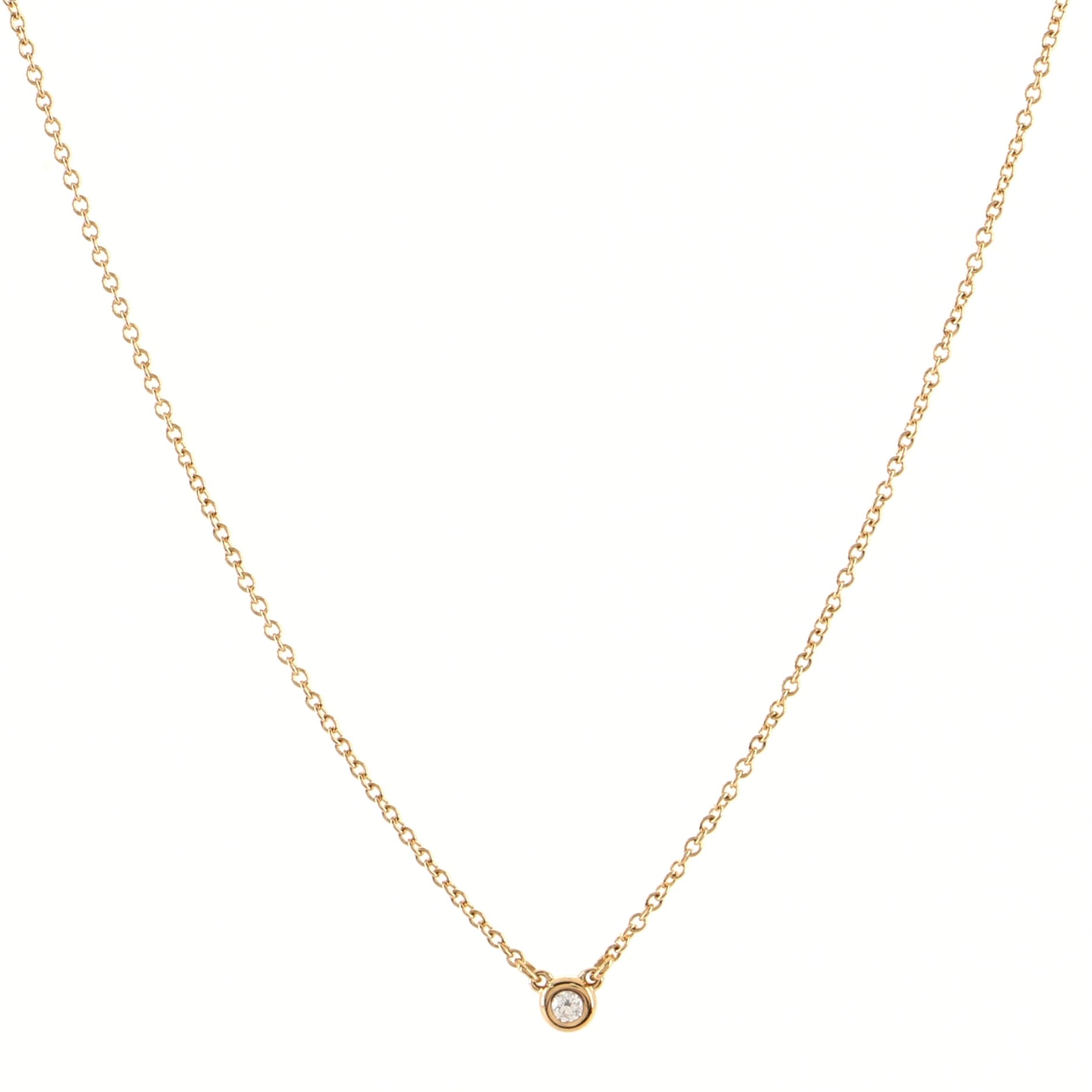 Elsa Peretti Diamonds By The Yard Necklace 18K Rose Gold with Diamond .03CT