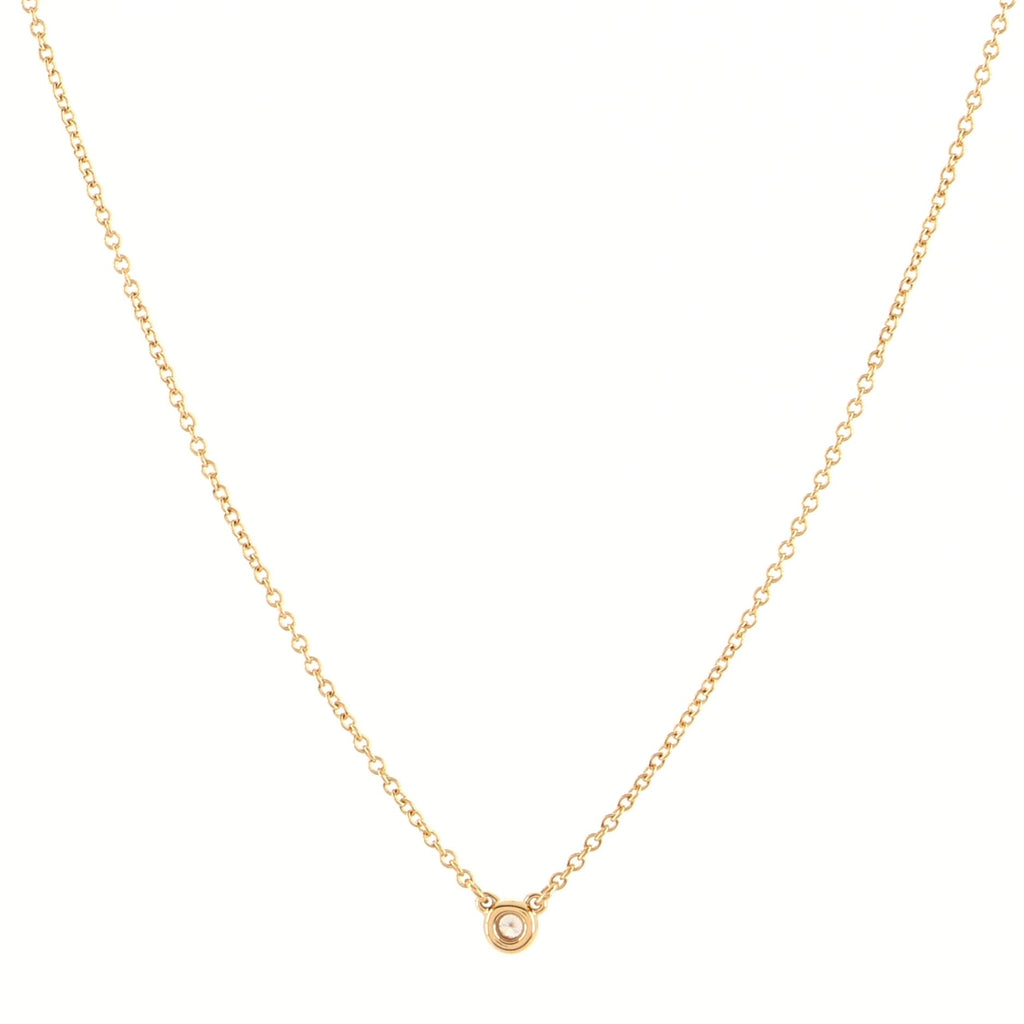 Elsa Peretti Diamonds By The Yard Necklace 18K Rose Gold with Diamond .03CT