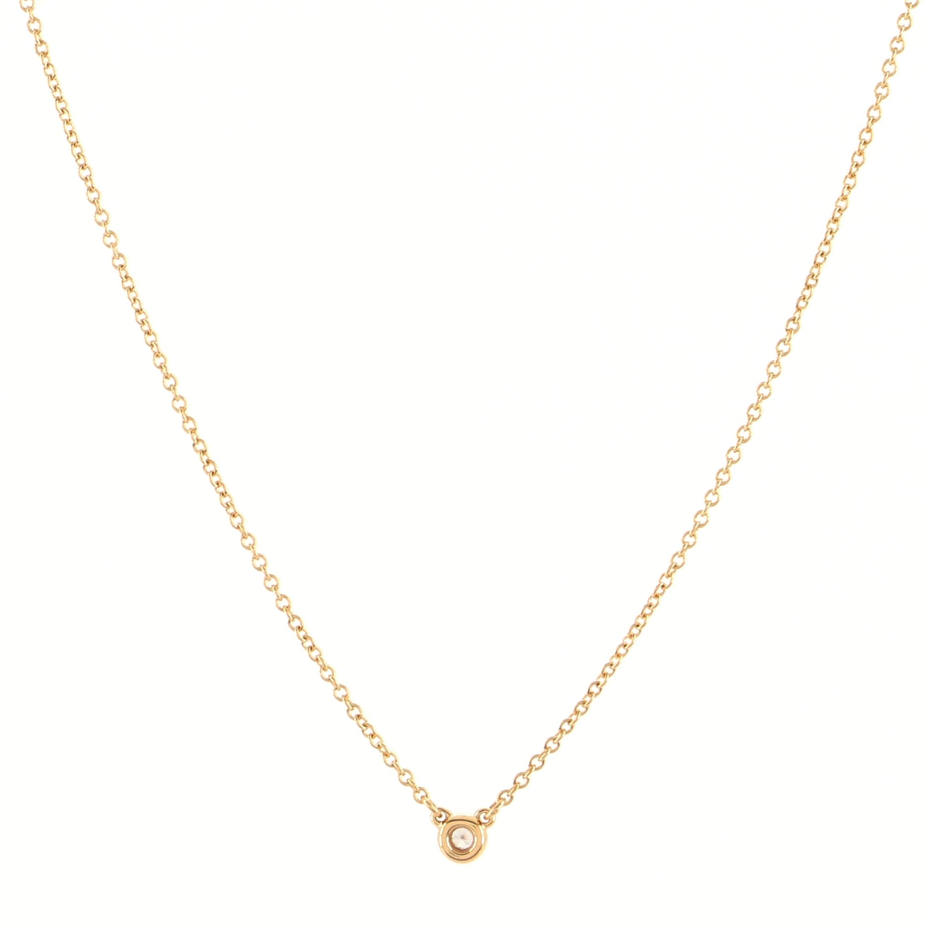 Elsa Peretti Diamonds By The Yard Necklace 18K Rose Gold with Diamond .03CT