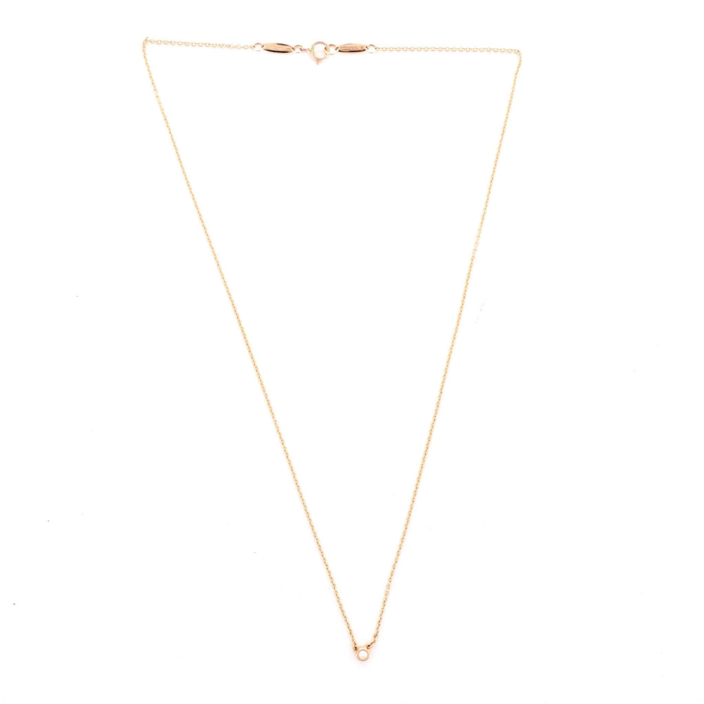 Elsa Peretti Diamonds By The Yard Necklace 18K Rose Gold with Diamond .03CT