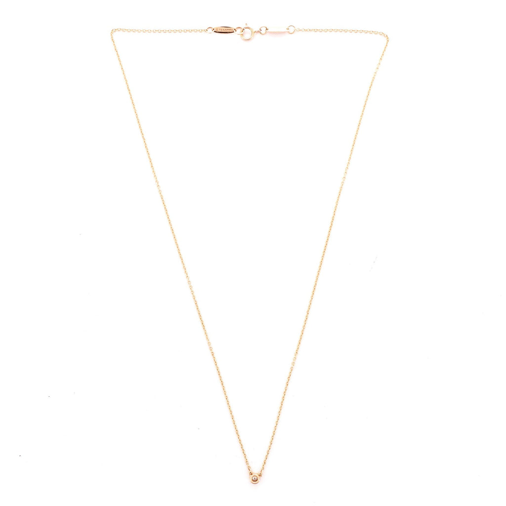 Elsa Peretti Diamonds By The Yard Necklace 18K Rose Gold with Diamond .03CT
