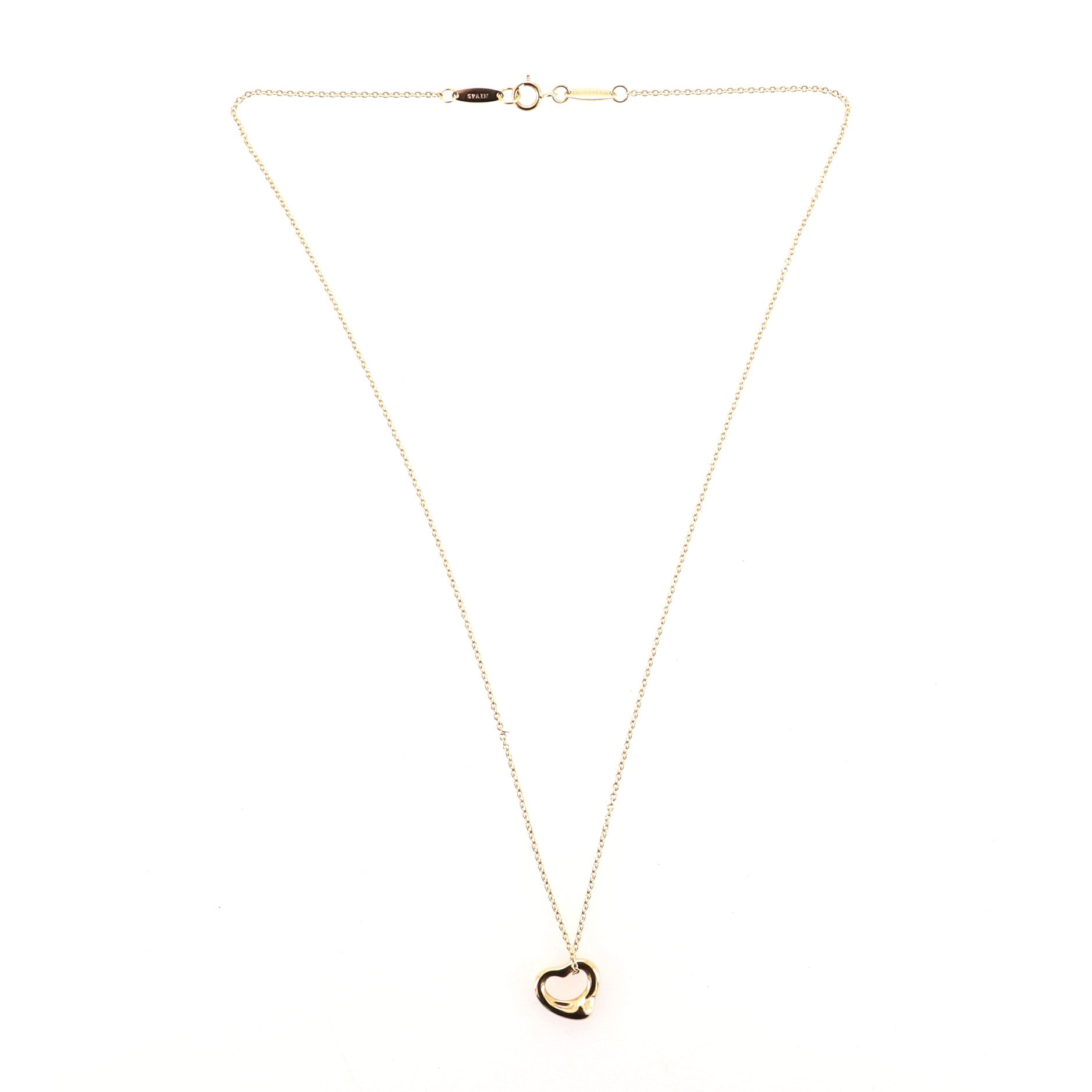 Elsa Peretti Open Heart Pendant Necklace 18K Rose Gold