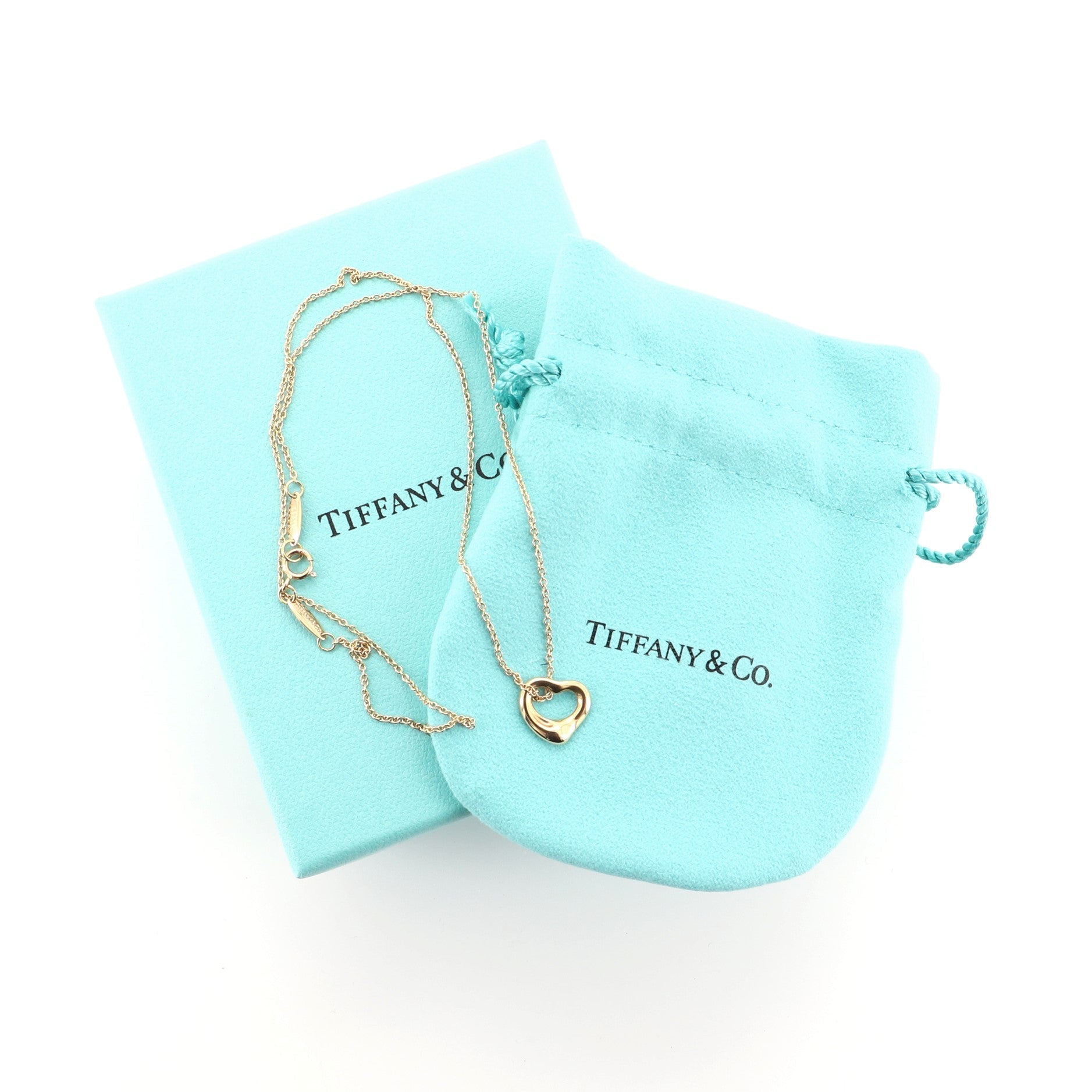 Elsa Peretti Open Heart Pendant Necklace 18K Rose Gold