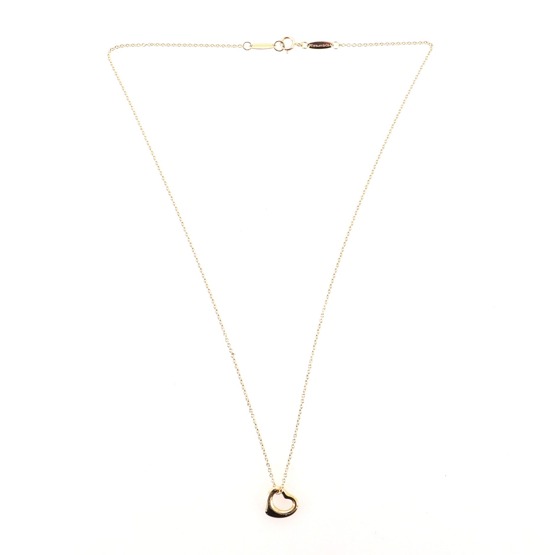 Elsa Peretti Open Heart Pendant Necklace 18K Rose Gold