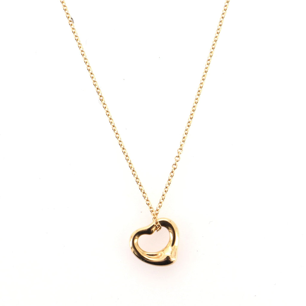 Elsa Peretti Open Heart Pendant Necklace 18K Rose Gold