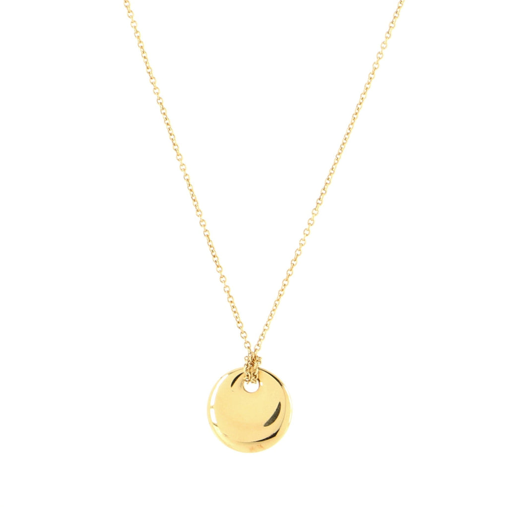 Round Pendant 18K Yellow Gold Necklace