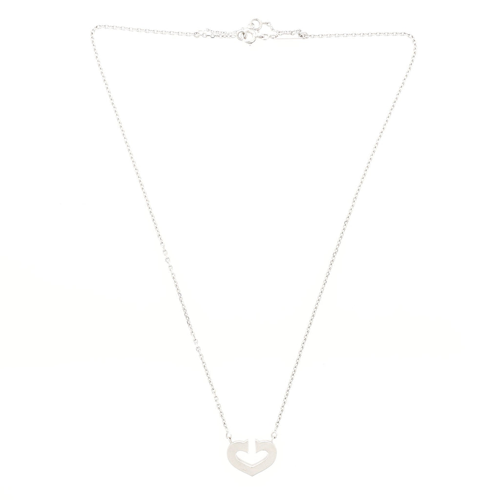 C Heart de Cartier Pendant Necklace 18K White Gold