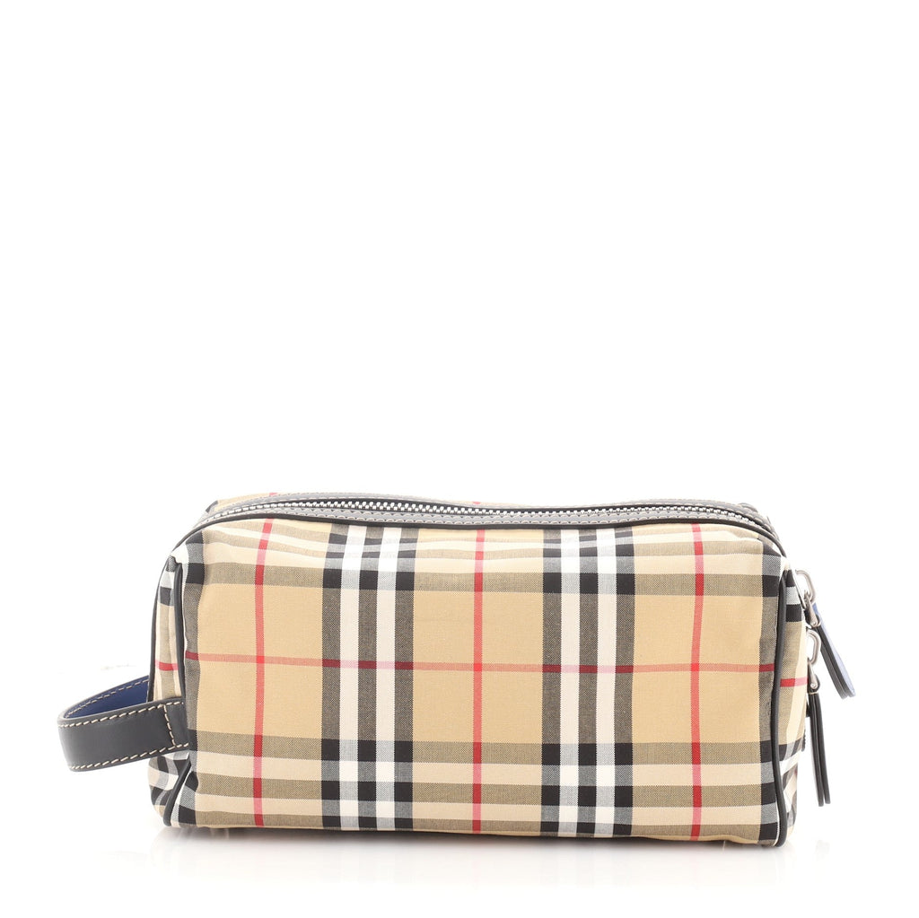 Cosmetic Pouch Vintage Check Canvas
