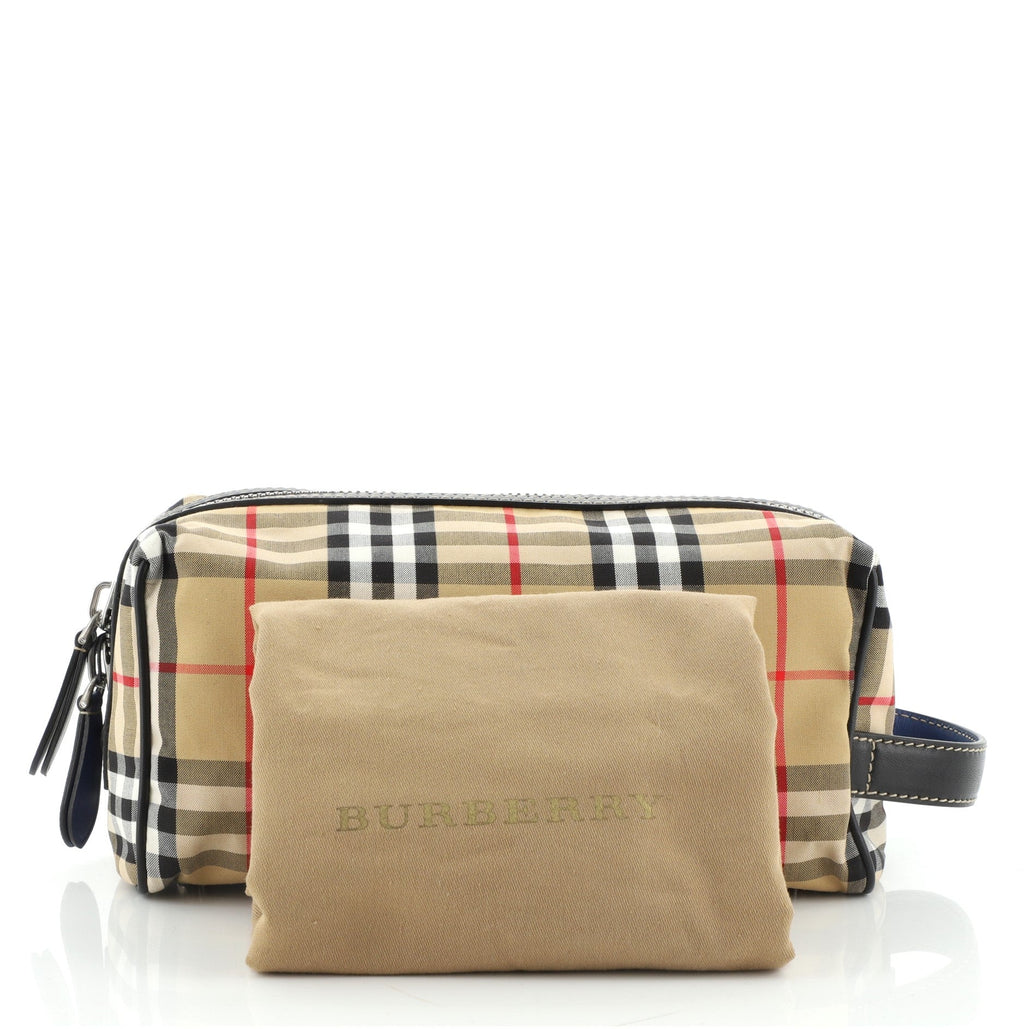Cosmetic Pouch Vintage Check Canvas