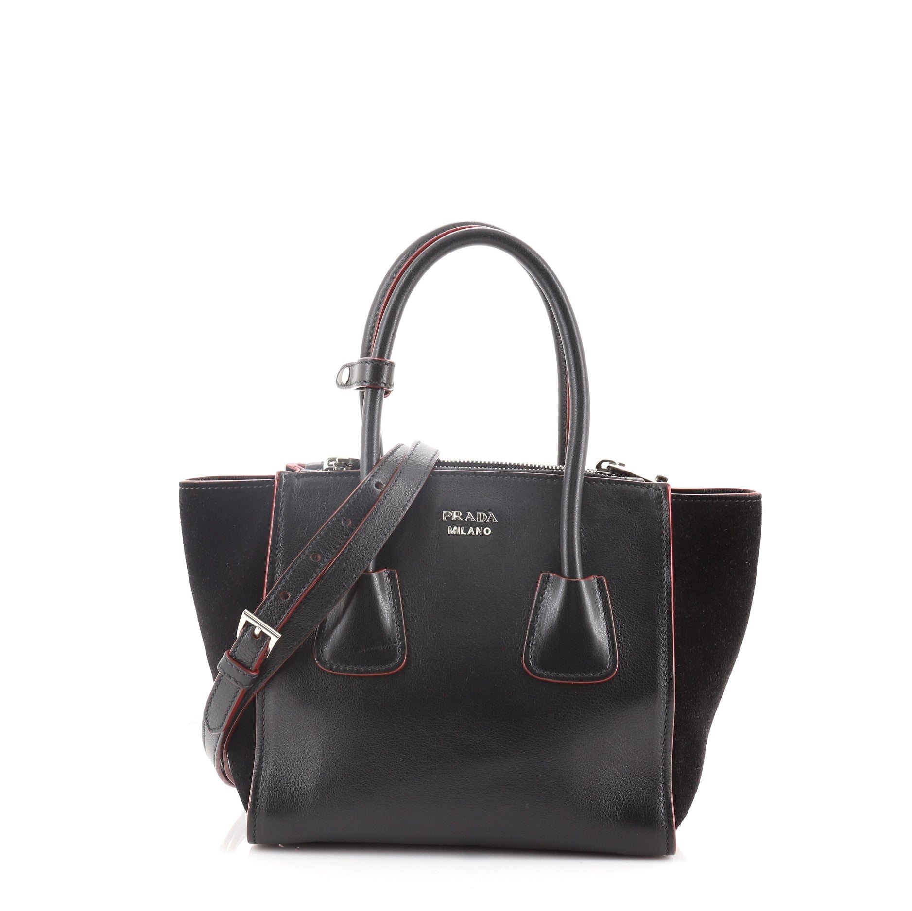 Twin Pocket Tote Glace Calf and Suede Mini