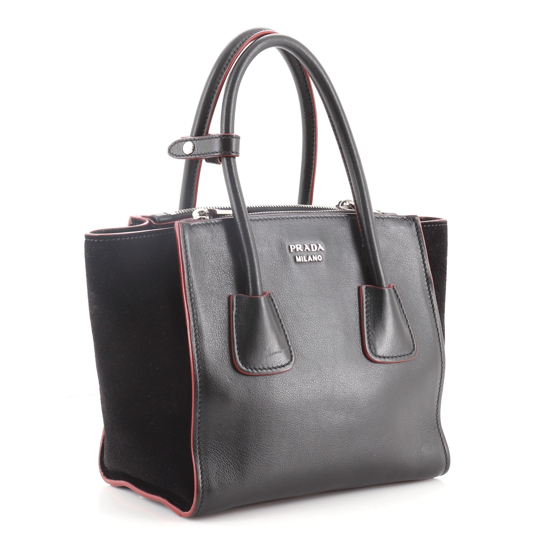 Twin Pocket Tote Glace Calf and Suede Mini