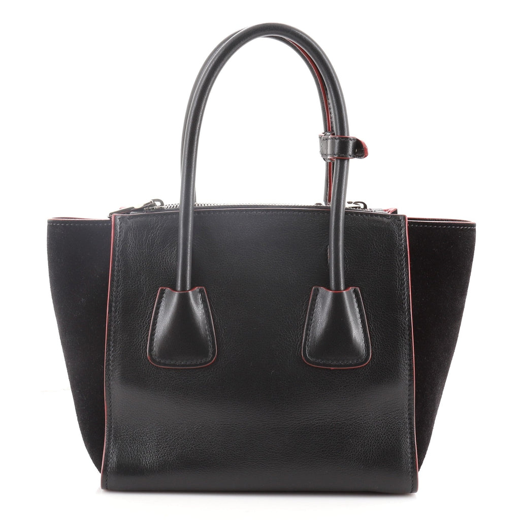 Twin Pocket Tote Glace Calf and Suede Mini