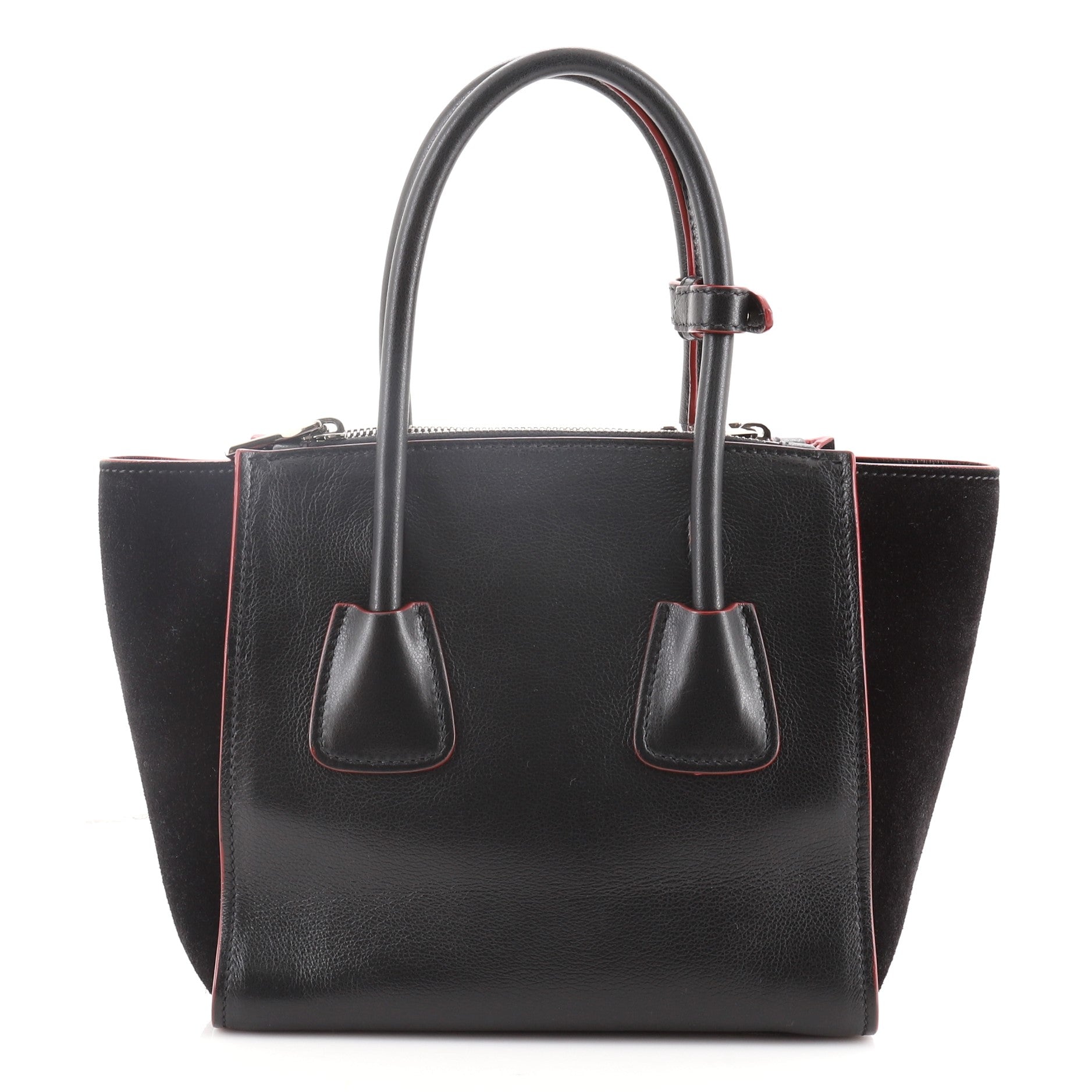 Twin Pocket Tote Glace Calf and Suede Mini