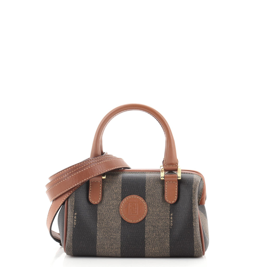 Vintage Pequin Convertible Boston Bag Coated Canvas Mini