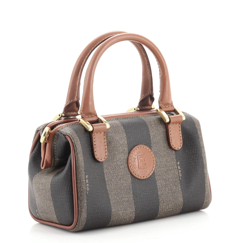 Vintage Pequin Convertible Boston Bag Coated Canvas Mini