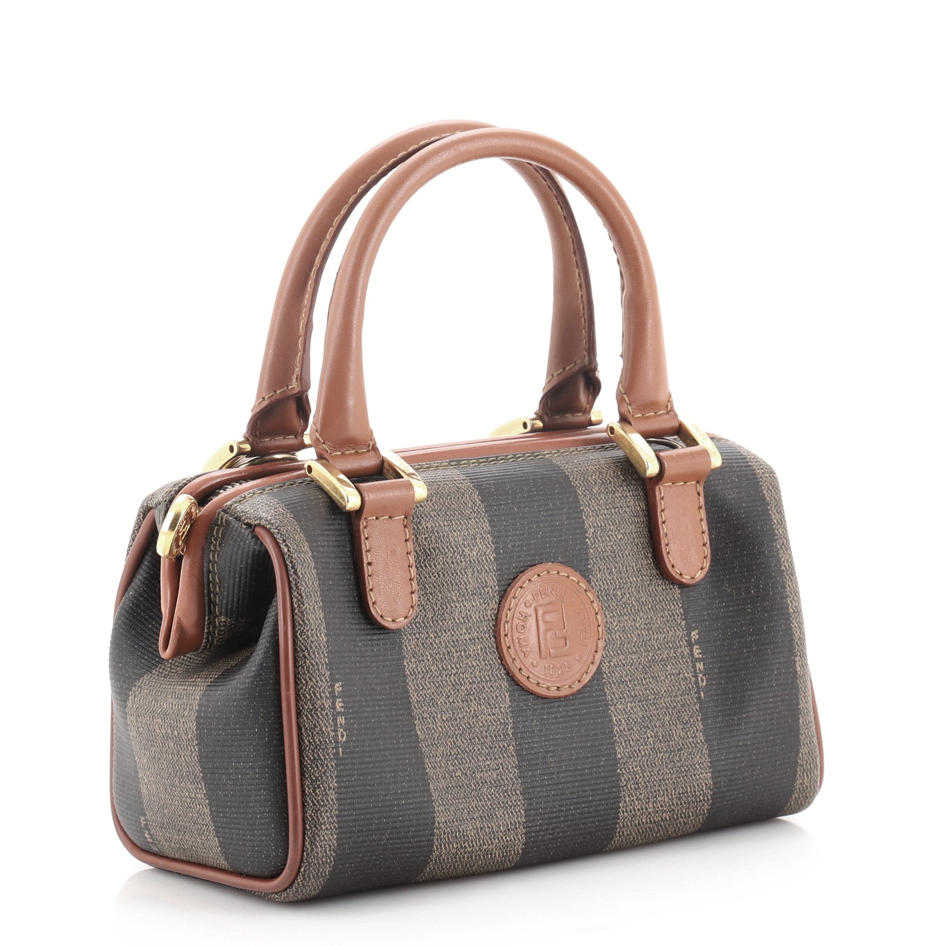 Vintage Pequin Convertible Boston Bag Coated Canvas Mini