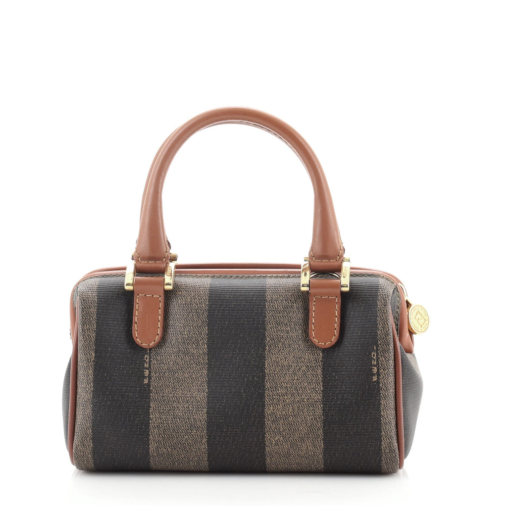 Vintage Pequin Convertible Boston Bag Coated Canvas Mini
