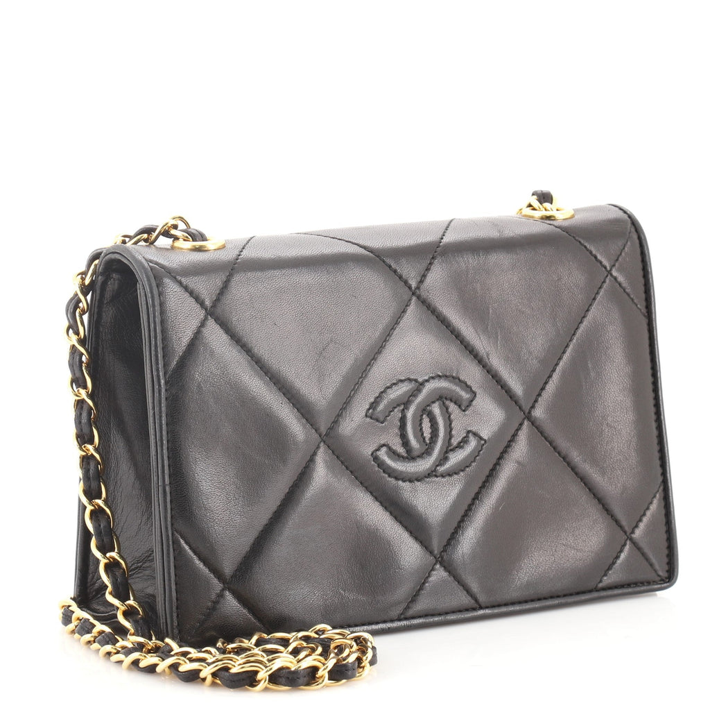 Vintage Diamond CC Chain Flap Bag Quilted Lambskin Mini