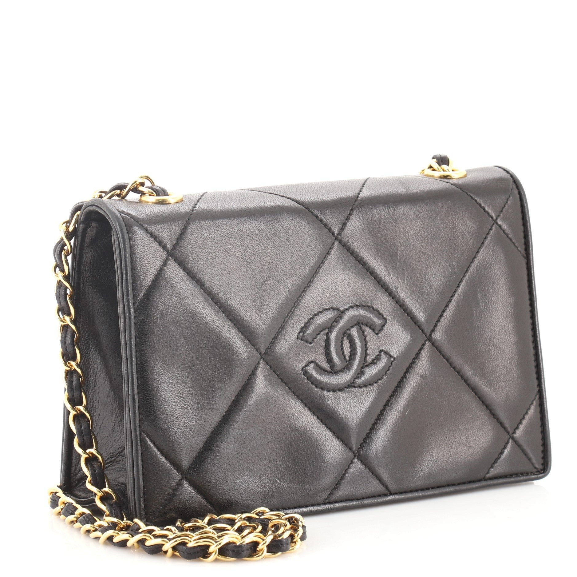 Vintage Diamond CC Chain Flap Bag Quilted Lambskin Mini
